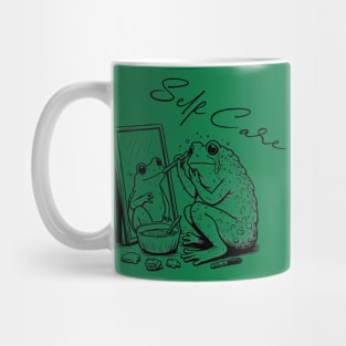 Funny Frog Self Care, Funny, Cottagecore Frog, positive vibe Mug